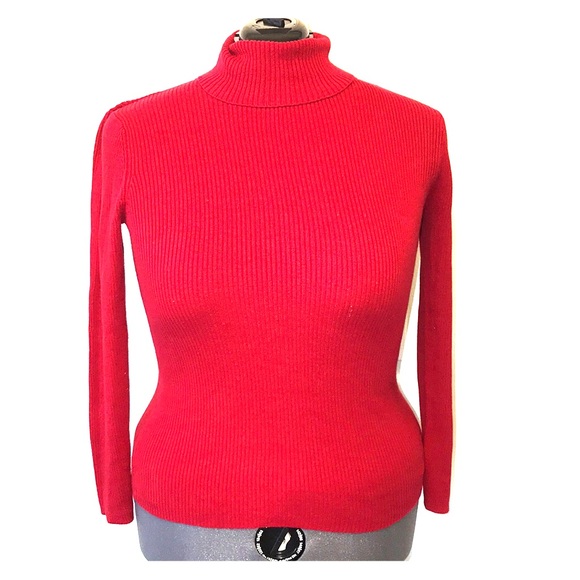 Red hot ribbed sweater - Picture 1 of 4